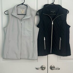 BOGO Black and Gray Women's Quilted and Fleece Vests